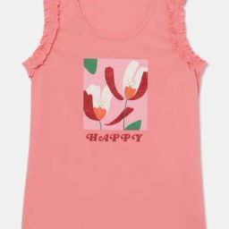 Jockey Kids Flamingo Pink Cotton Printed Tank Top-image-61