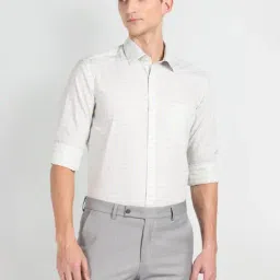 Arrow Green Cotton Slim Fit Checks Shirt-image-97