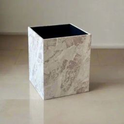 Mason Home Pale Beige Faux Leather & Mdf Dustbin-image-7