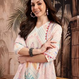 Sangria Women Ethnic Motifs Printed Kurta with Palazzos & Dupatta-picture-20