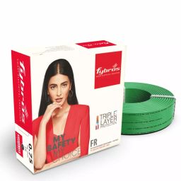 Fybros 0.75 Sq.mm 1 Core Flame Retardant (FR) Wire Green (45 m)-image-47