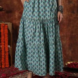 NEUDIS Green Floral Print Maxi Skirt-picture-27