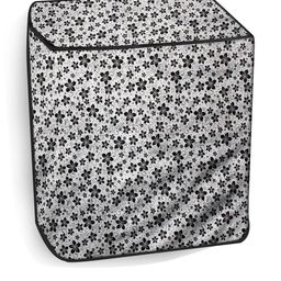 The Furnishing Tree Grey Plastic Floral Printed Washing Machine Cover-image-10
