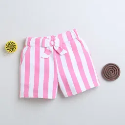 Bumzee Kids Pink & White Striped Shorts-image-52