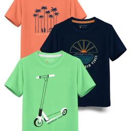 HELLCAT Kids Multicolor Printed T-Shirt (Pack Of 3)-image-83