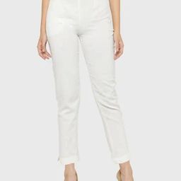 Indibelle White Cotton Trousers-picture-13