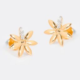 P.N.Gadgil Jewellers 14k Yellow Gold Daisy Delight Diamond Stud Earrings-image-75