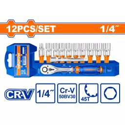 WADFOW WST4212 1/4 Inch Cr-V Socket Set-10