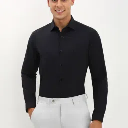 Allen Solly Black Cotton Slim Fit Shirt-picture-10