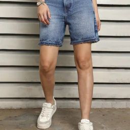 High Star Blue Cotton Regular Fit Shorts-picture-11