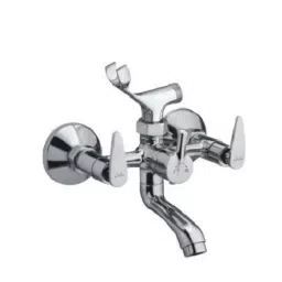 PLATO Krati Wall Mixer with Crutch Brass Chrome Finish Silver, KR-013-image-115