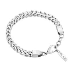 Police Pinched Silver Flexible Fit Bracelet for Men-image-40
