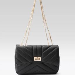 Carlton London Petronilla Black Textured Medium Shoulder Bag-27