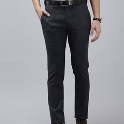 Park Avenue Men Textured Slim Fit Formal Trousers-picture-30