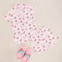 Pantaloons Junior Girls Pink Cotton Printed Shirt And Shorts-image-26