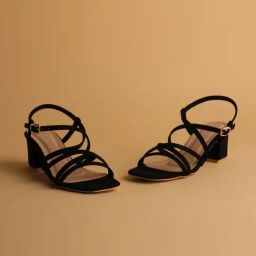 Eridani Women's Joolie Black Ankle Strap Sandals-image-1