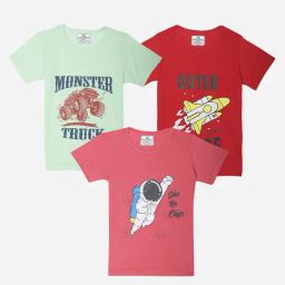 Vimal Jonney Boys Multicolor Printed T-Shirt (Pack Of 3)-picture-15