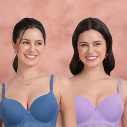 Susie Pack Of 2 Half Coverage Underwired Lightly Padded Anti Odour T-shirt Bra-10