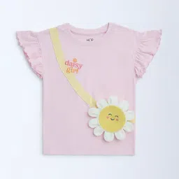 HOP Kids by Westside Pink Floral Design Cotton Top-picture-8