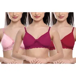 FIMS: Fashion is my Style Purple & Maroon Lace Work Everyday Bras - Pack Of 3-image-91