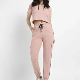 Campus Sutra Pink Cotton Co-Ords Set-image-44