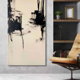 999Store Black & Cream Canvas Abstract Modern Wall Art Painting-image-12