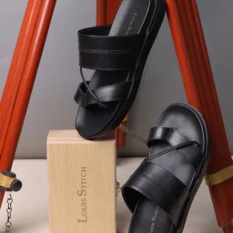 Louis Stitch Men's Jet Black Toe Ring Sandals-picture-43
