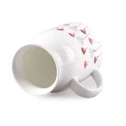 Clay Craft White & Red Ceramic Milk Mugs (350 ml) - Set of 1 image 4