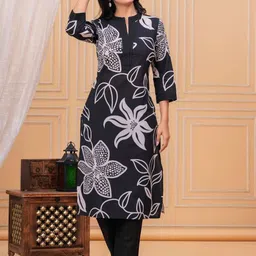 MEERA FAB Women Floral Printed Cotton Kurta with Trousers-picture-28