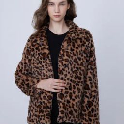 Cover Story Brown Animal Print Coat-image-102