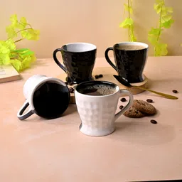 Storepedia Black & White Solid Ceramic Matte Cups Set of Cups and Mugs-image-114