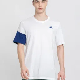 adidas White Regular Fit Club House Cotton Crew T-Shirt-image-37