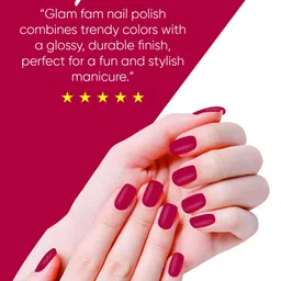 GlamFam Set Of 2 Glossy Finish Luxe Nail Lacquer - 12 ml Each - Raspberry Jam 70 image 5