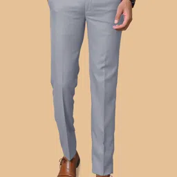 el cielo Men Tailored Regular Fit Easy Wash Pleated Formal Trousers-image-93