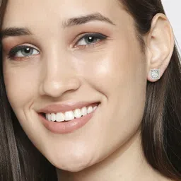 fabula Cubic Zirconia Studded Square Shaped Studs image 5