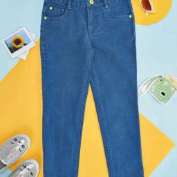 Pantaloons Junior Girls Green Cotton Regular Fit Jeans-image-15
