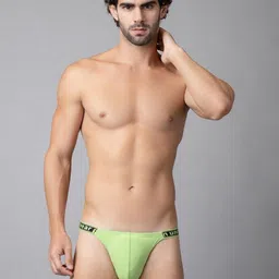 Pump club Green ColourPop Ribbed Side Cut Brief For Men-22