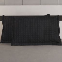 Home Centre Black 2 Pieces Geometric Filled Soft Polycotton Sleep Pillows-image-67