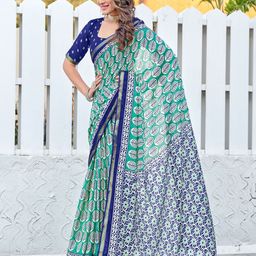 PEENGAX Pure Cotton Bagru Saree-image-1