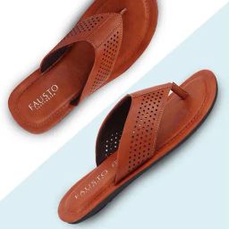 Fausto Men's Tan Thong Sandals-picture-43