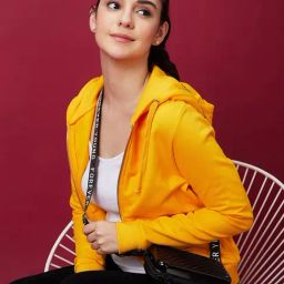 Globus Yellow Cotton Regular Fit Hoodie-image-125