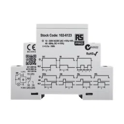 RS PRO Multi Function Timer Relay DIN Rail Mount 12 to 230 V AC/DC Model No. 1026123 image 4