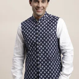 Turtle Printed Nehru Jacket image 1