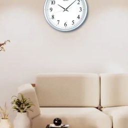 SEIKO elegant white & silver plastic wall clock-48