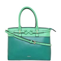 Esbeda Green PU Solid Handbag-image-73
