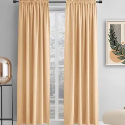 THE CONVERSION Beige Set of 2 Long Door Curtain-22
