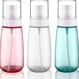 Lyrovo Travel Spray Bottle TSA Approved 100ml 3 Pack Leak Proof Fine Mist Empty Plastic Refillable Spray Bottle for Perfume Essential Oils Toners Rose Water Cosmetics (3 Color, 100ml) image 1