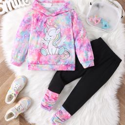 YK Girls Printed Sweatshirt & Joggers Clothing Set-image-2