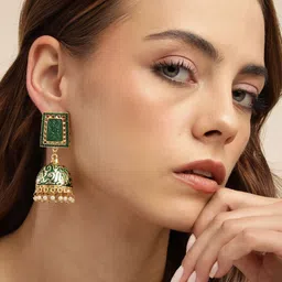 Anouk Gold-Plated Beaded Dome Shaped Jhumkas-42