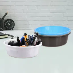 Kuber Industries Grey and White 3 Pieces Multipurpose Storage Desk Organisers-69